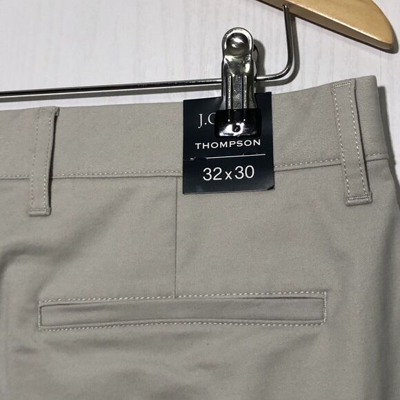 J. Crew Factory Pants Mens 32 30 Beige Thompson Flex Tech Tapered Chino Flat New - Picture 12 of 15
